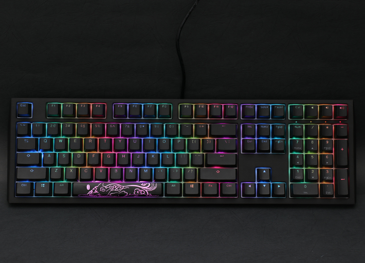 Bàn phím cơ Ducky Shine 7 Gunmetal (Fullsize/USB/Led RGB/Cherry Red switch) trang bị led RGB